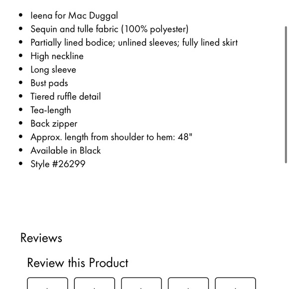 Mac Duggal Sequined Black Long Sleeve Ruffle Tiered Midi Dress - Gently Worn - Picture 5 of 16